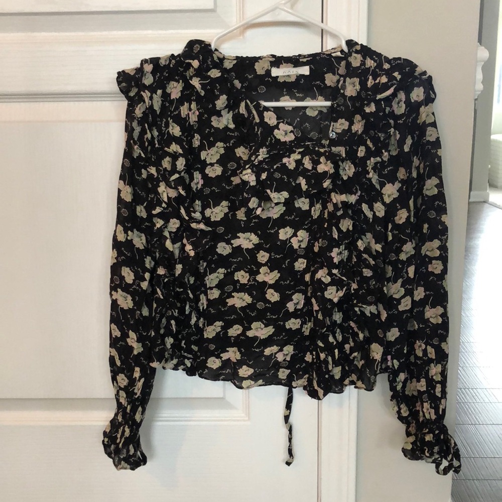Doen Luca top in Black Anemone Floral